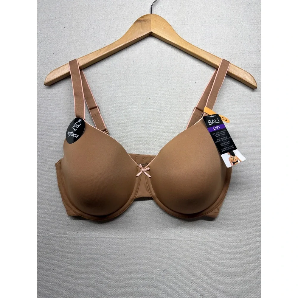 Bali One Smooth U Lift Underwire‎ Bra 34DD Tan DF0082 Convertible Straps NWT